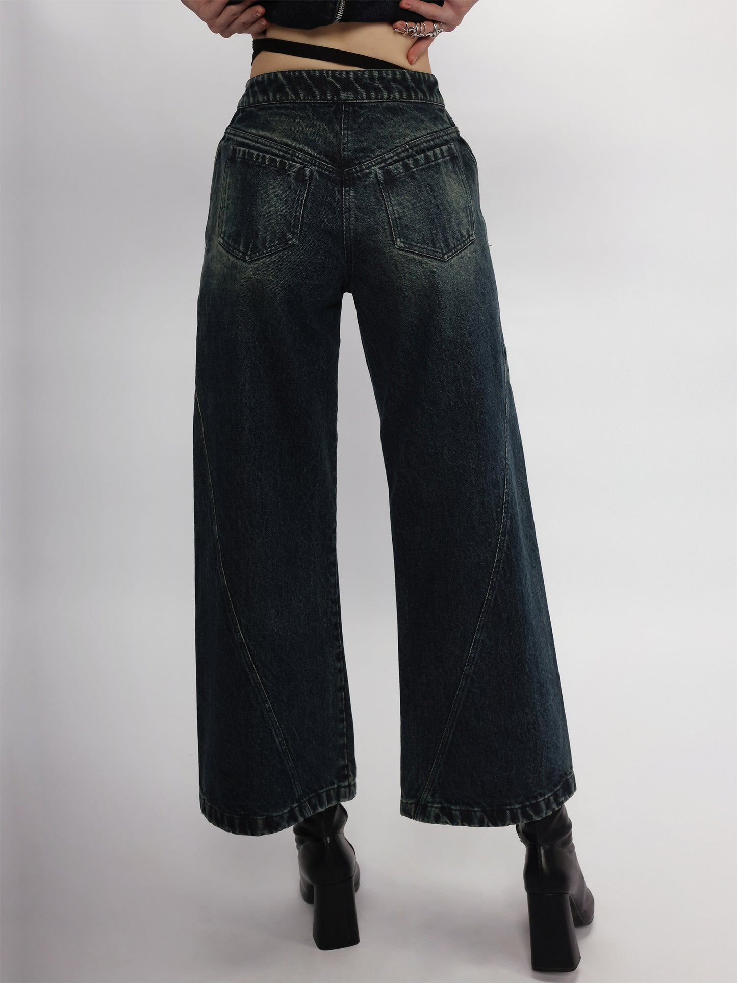 Asymmetrical Denim Pants