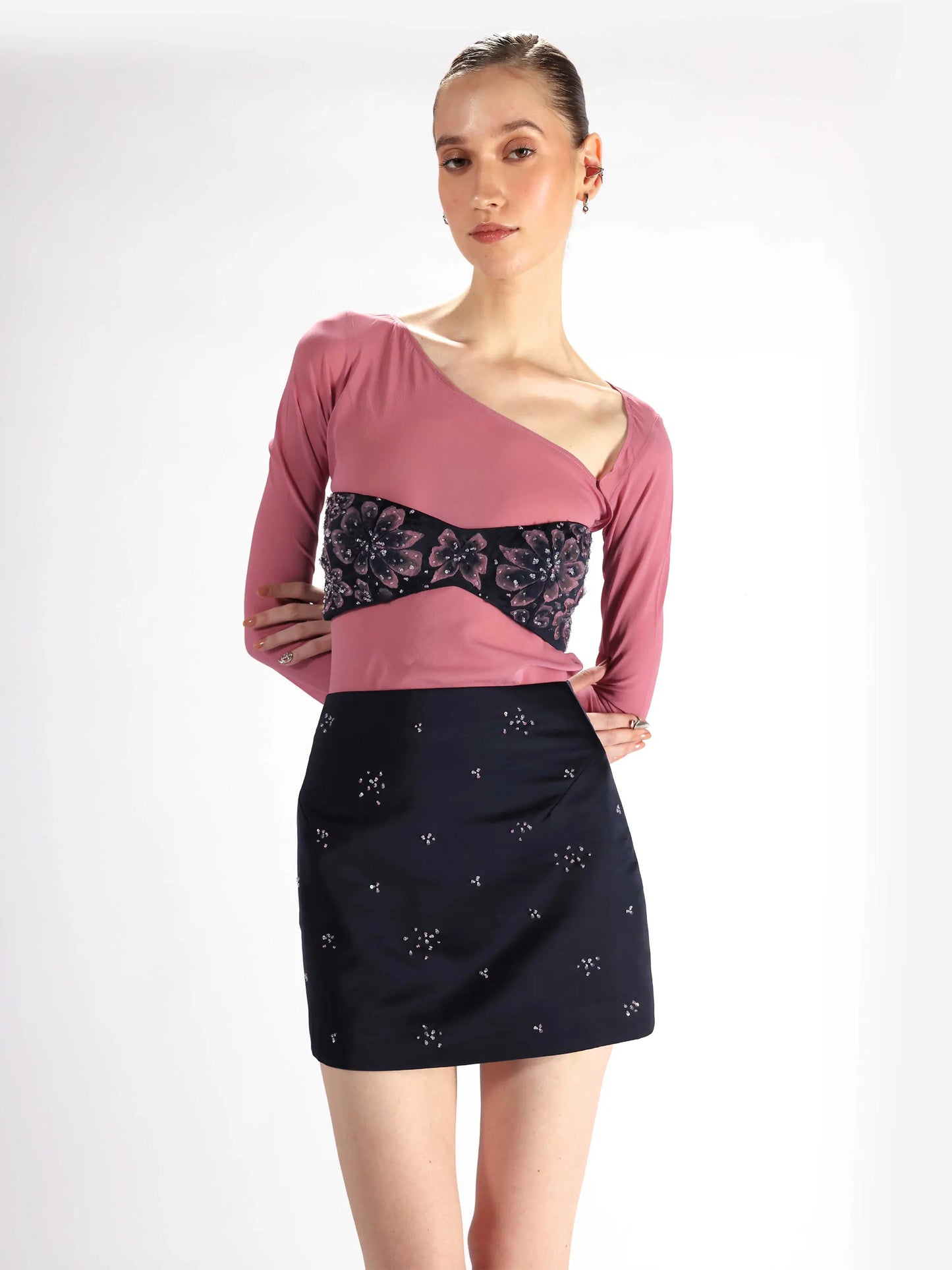 Midnight Embroidered Skirt