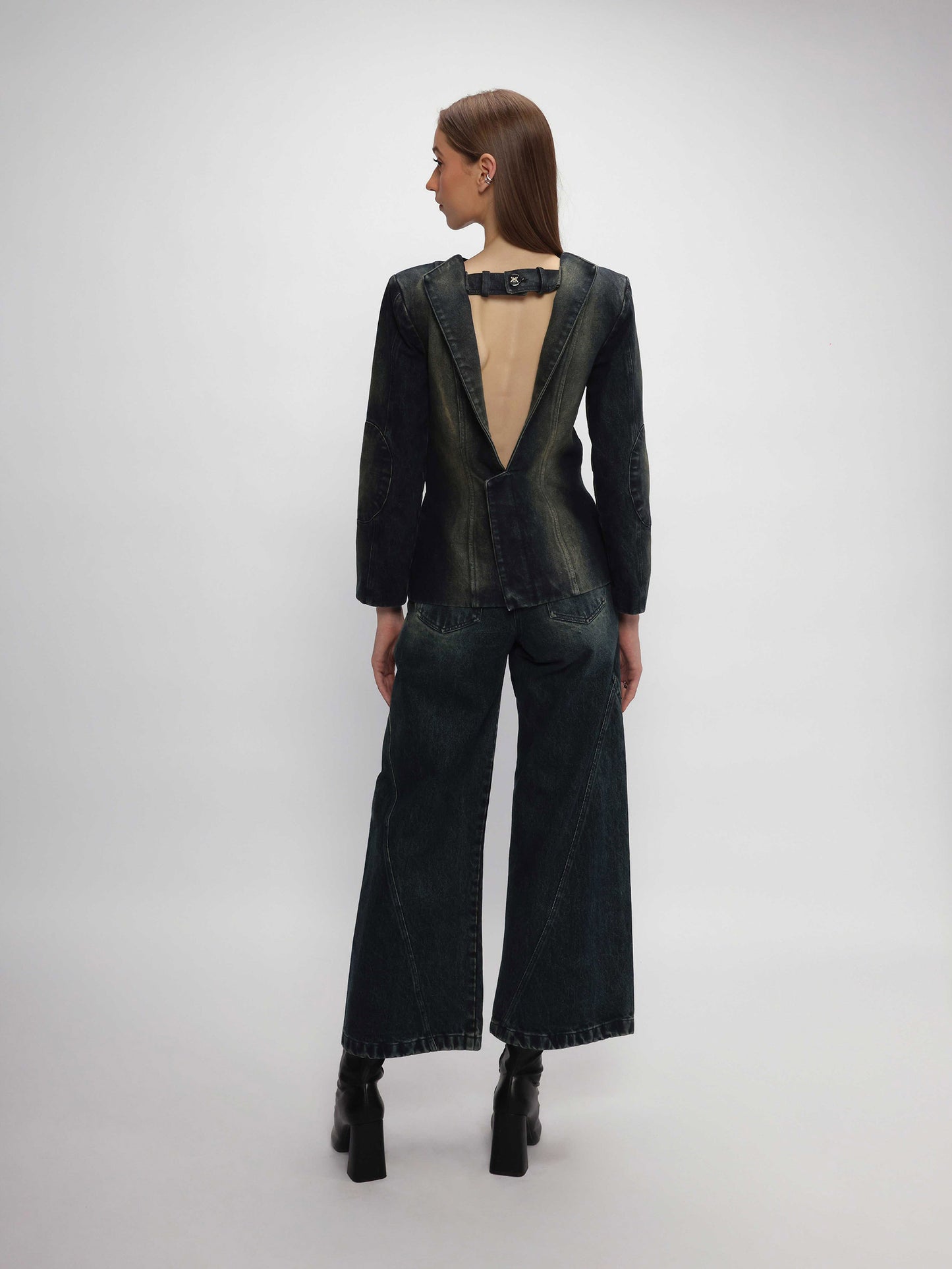 Asymmetrical Denim Pants