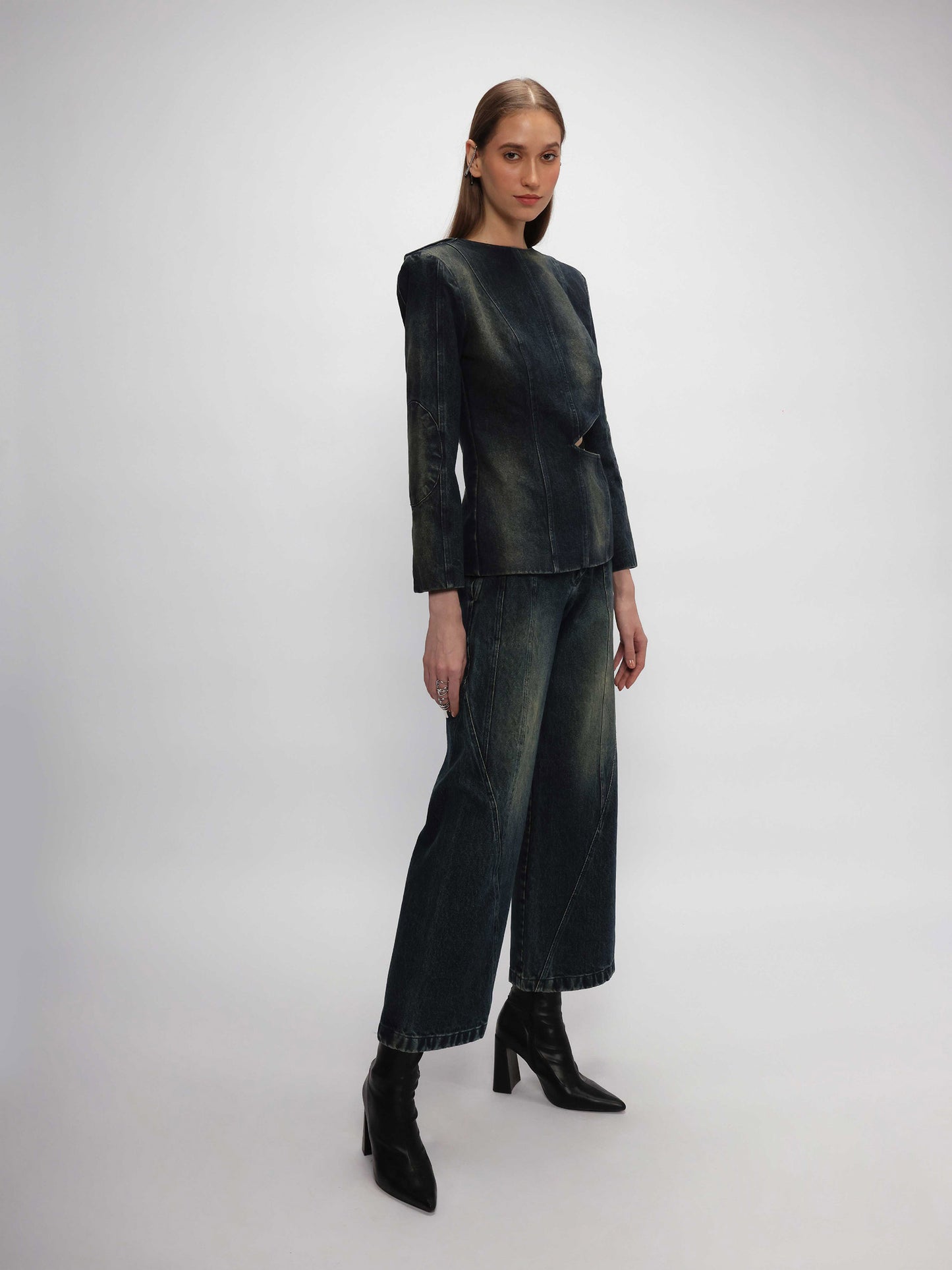 Asymmetrical Denim Pants
