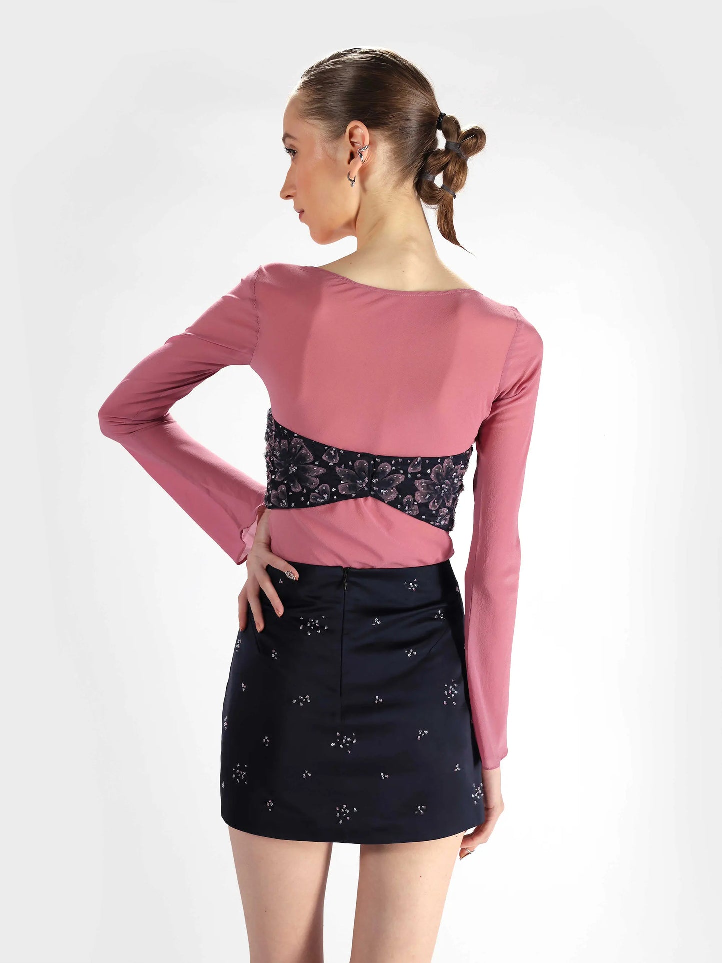 Midnight Embroidered Skirt