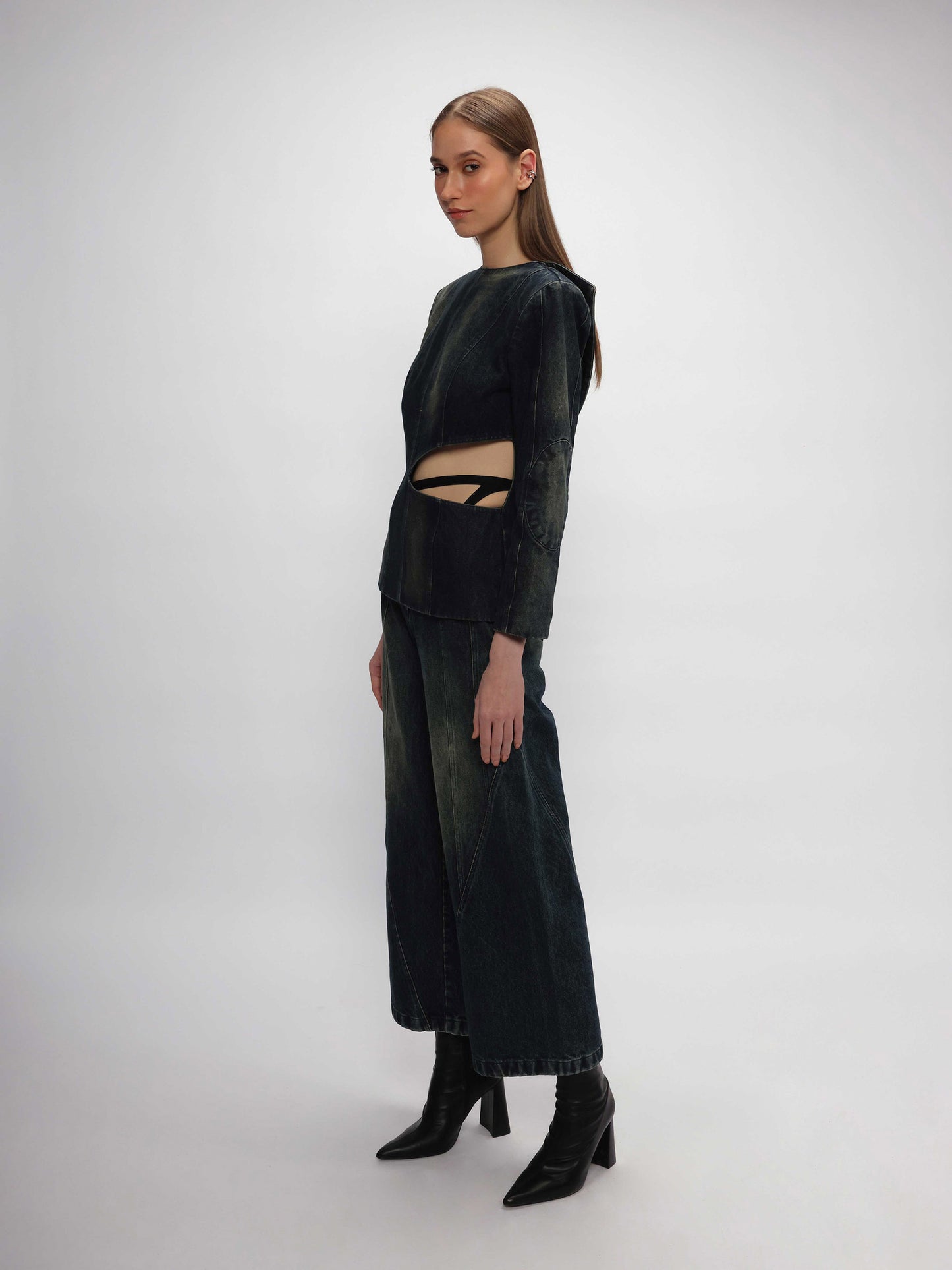 Asymmetrical Denim Pants
