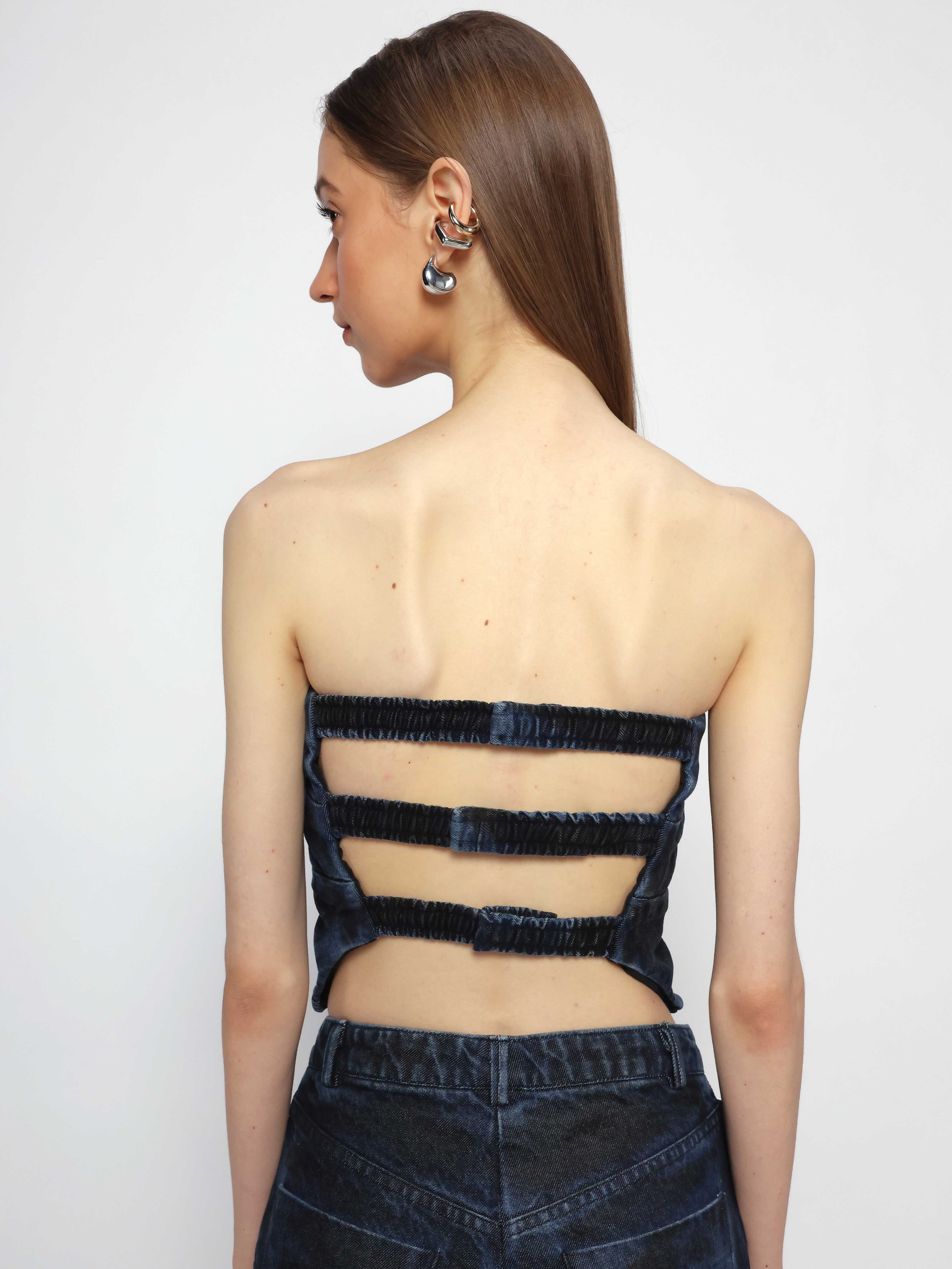 Butterfly Drape Denim Top