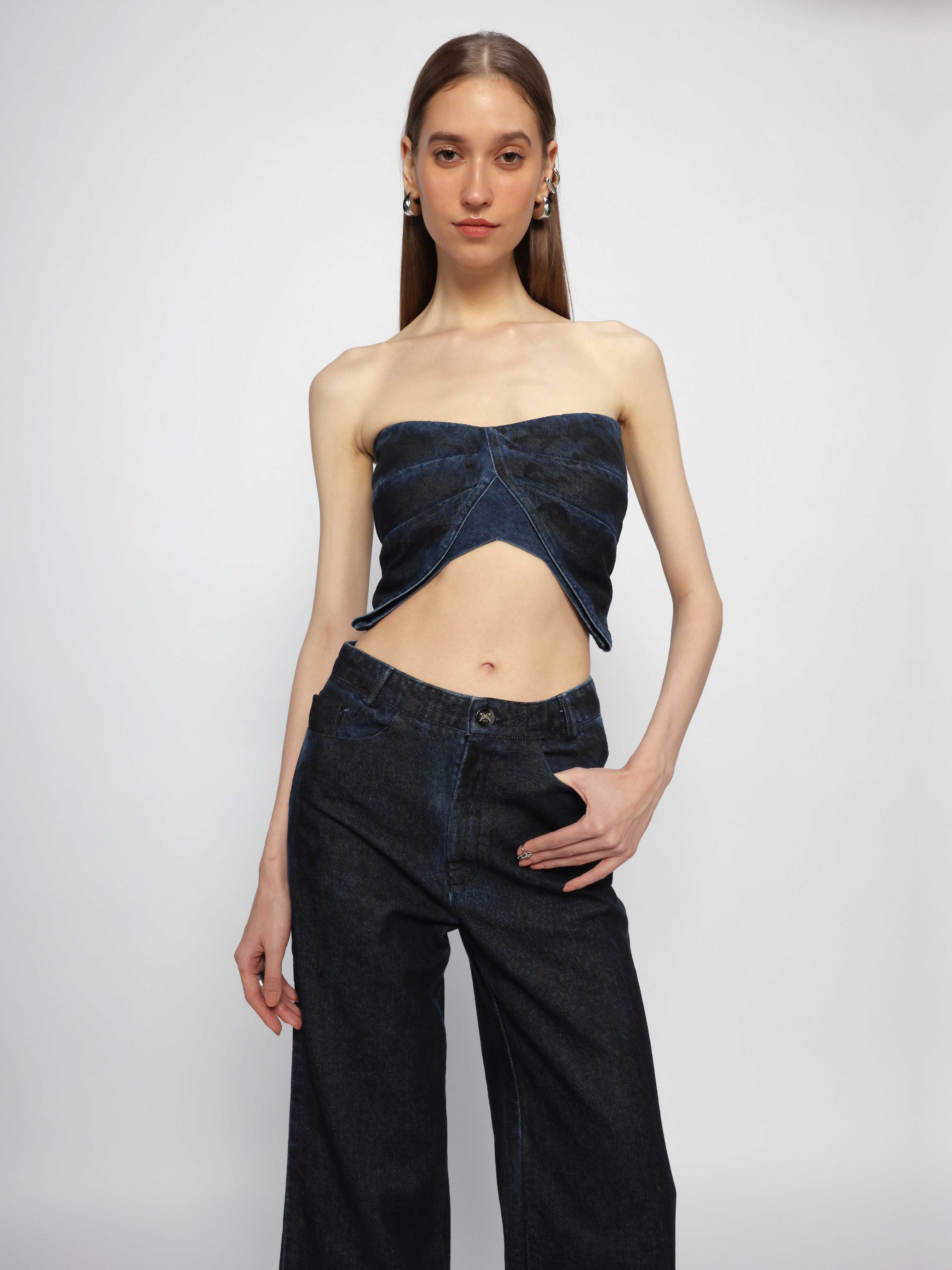 Butterfly Drape Denim Top
