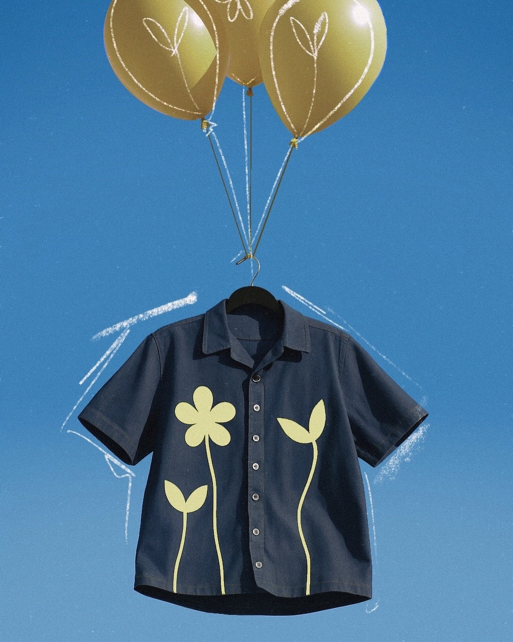 Denim Flowers Shirt
