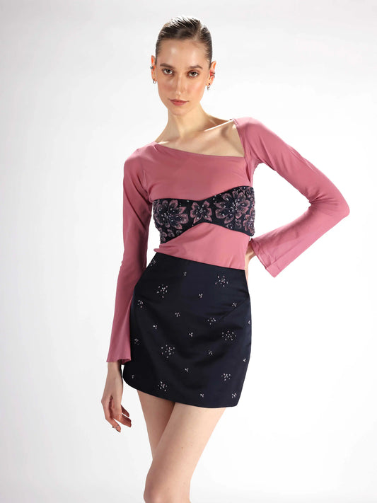 Pink Silk Stretch Top