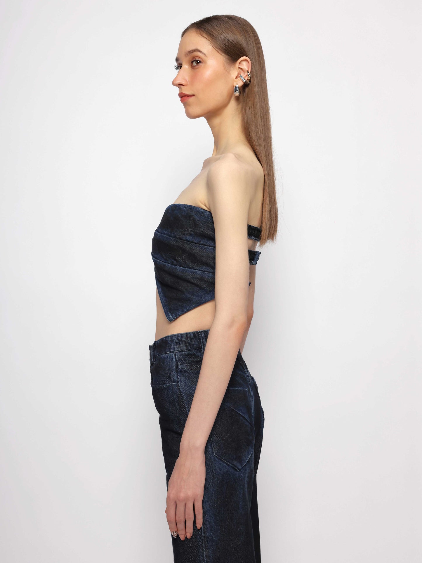 Butterfly Drape Denim Top
