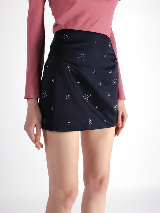Midnight Embroidered Skirt