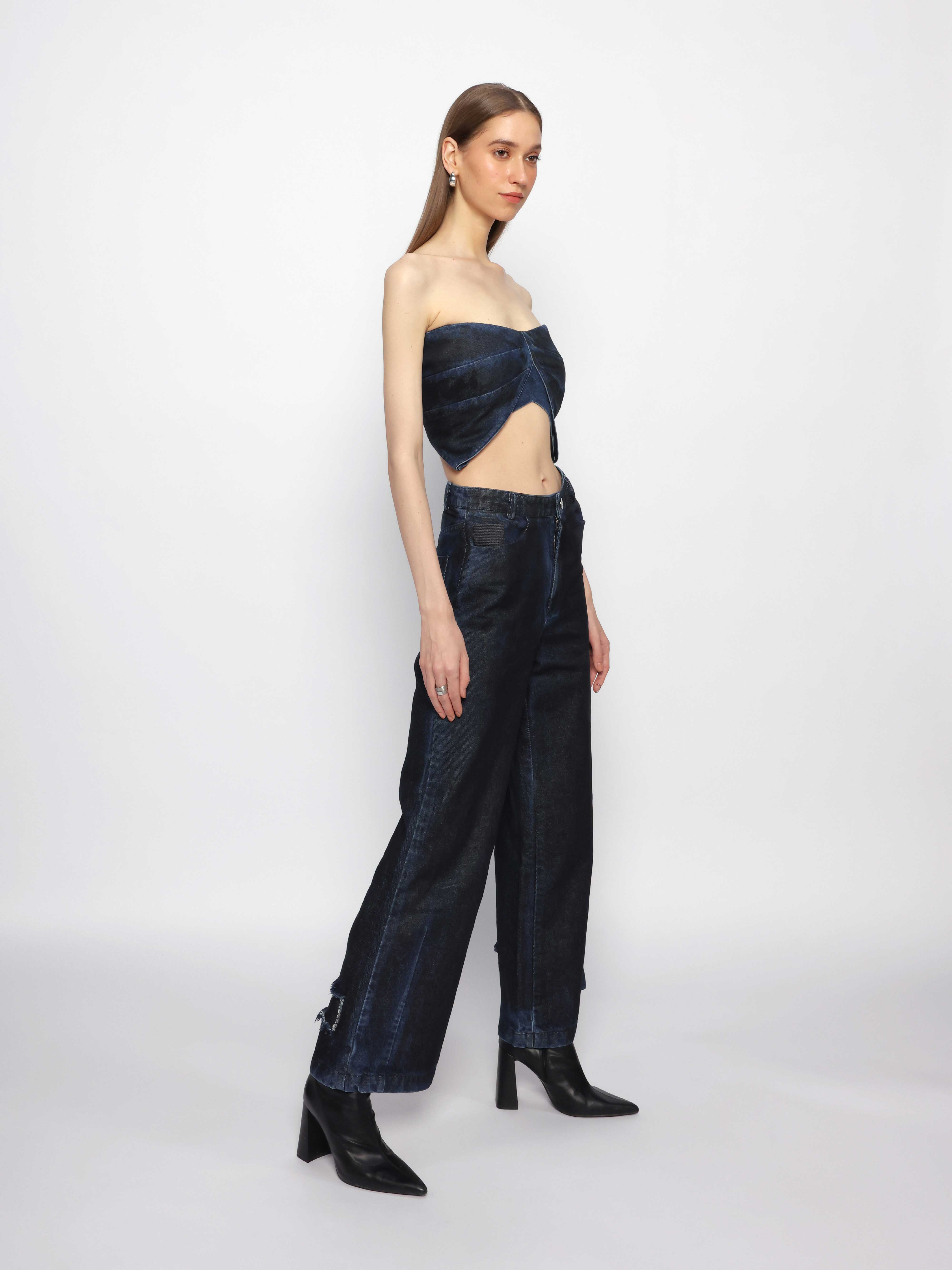Butterfly Drape Denim Top