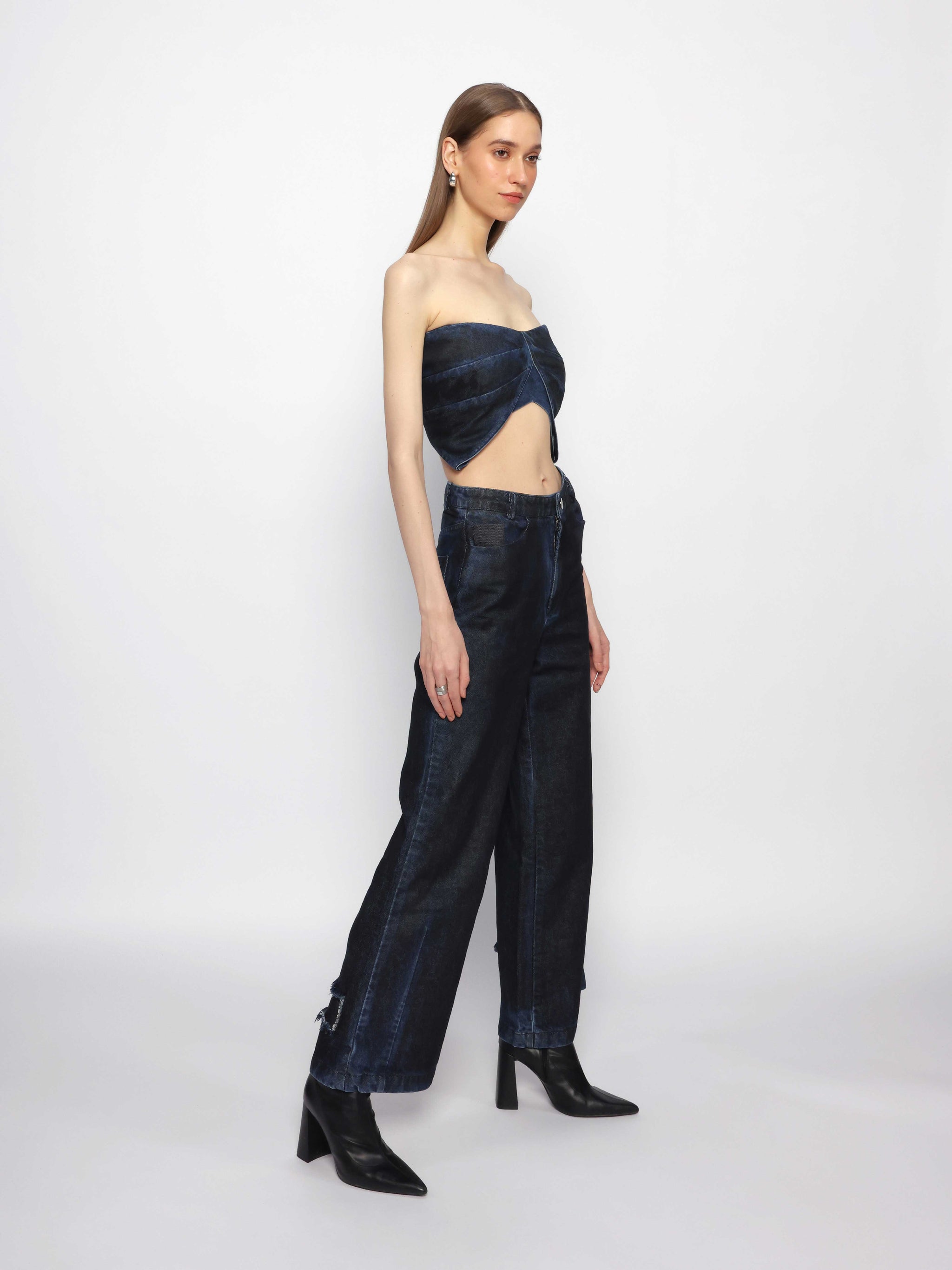 Butterfly Drape Denim Top
