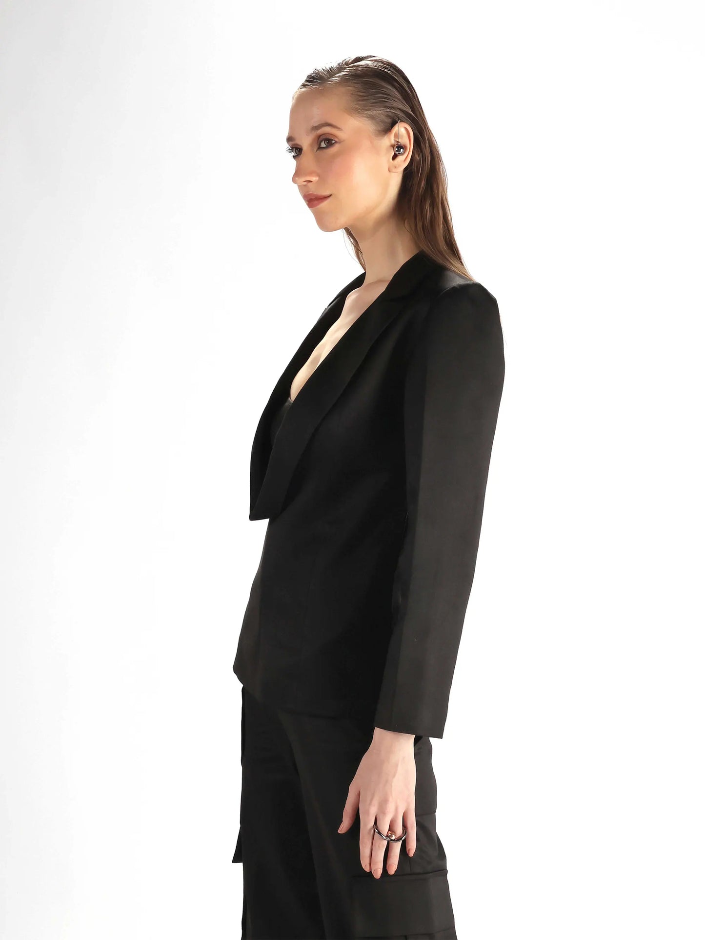 Cowl Blazer Set