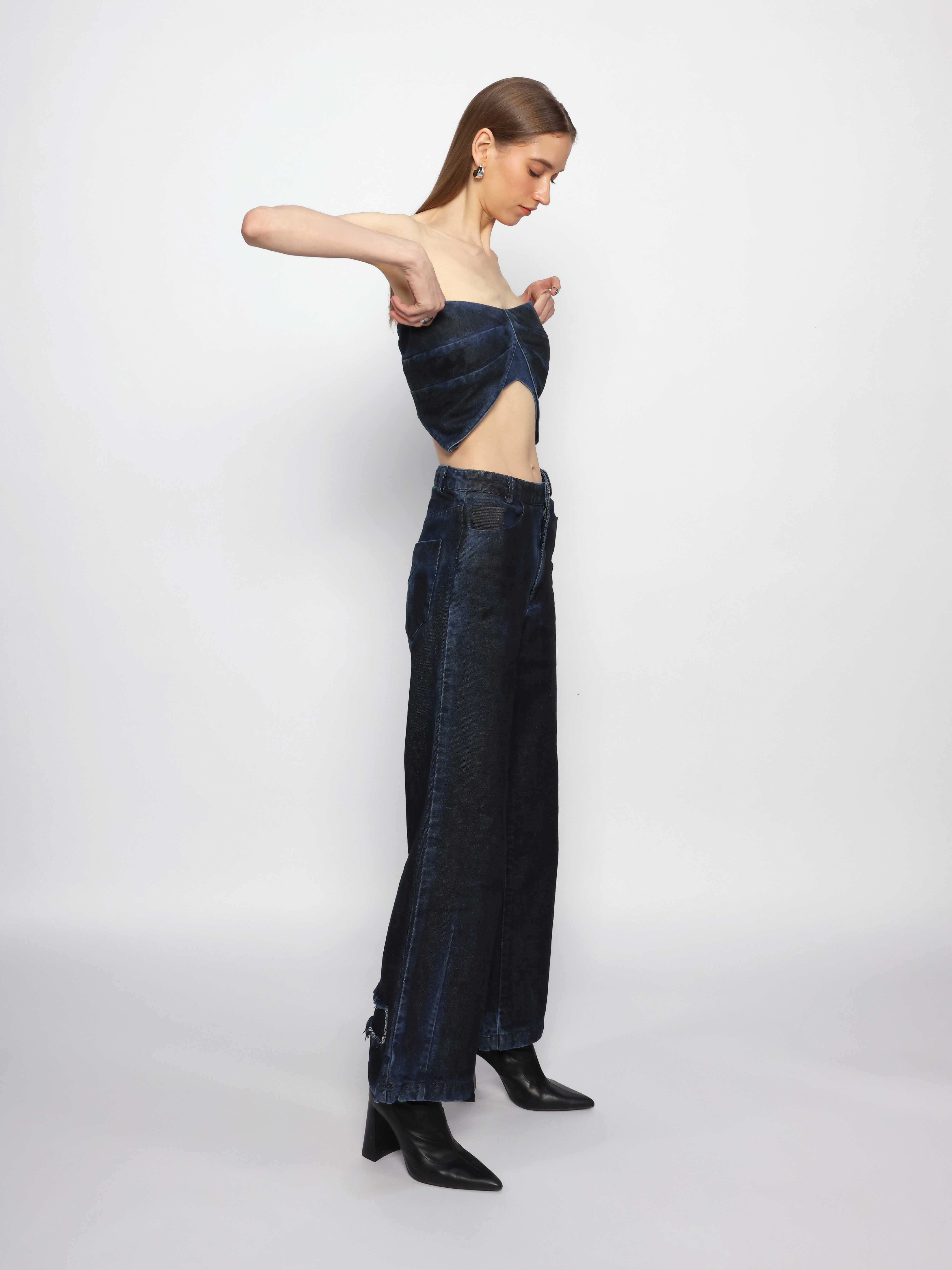 Butterfly Drape Denim Top
